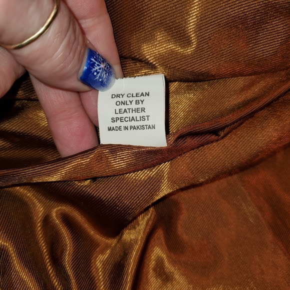 Camel Genuine Leather Bomber Jacket - Picture 5 of 5